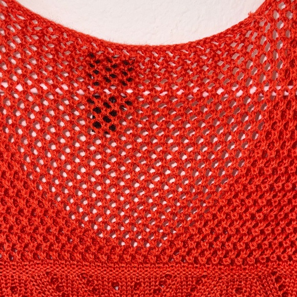 EUC 2B BEBE Orange Crochet Fringe Top - Picture 8 of 11